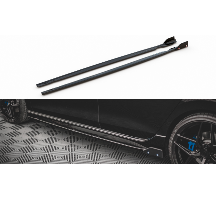 Maxton Design Side Skirts Diffusers V.2 + Flaps Volkswagen Golf R Mk8