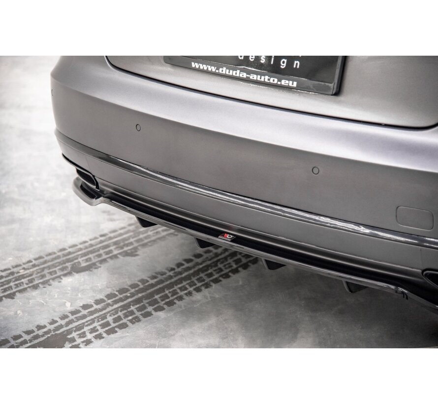 Maxton Design Central Rear Splitter (with vertical bars) Audi A8 D4 Facelift