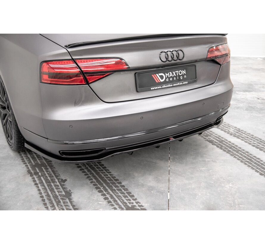 Maxton Design Central Rear Splitter (with vertical bars) Audi A8 D4 Facelift