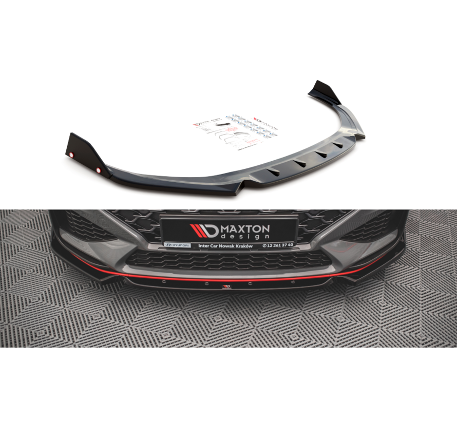 Maxton Design Front Splitter V.1 + Flaps Hyundai I30 N Hatchback/Fastback Mk3 Facelift