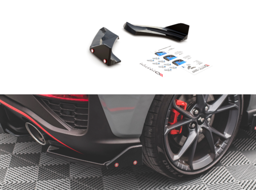 Maxton Design Maxton Design Rear Side Splitters V.1 + Flaps Hyundai I30 N Hatchback Mk3 Facelift