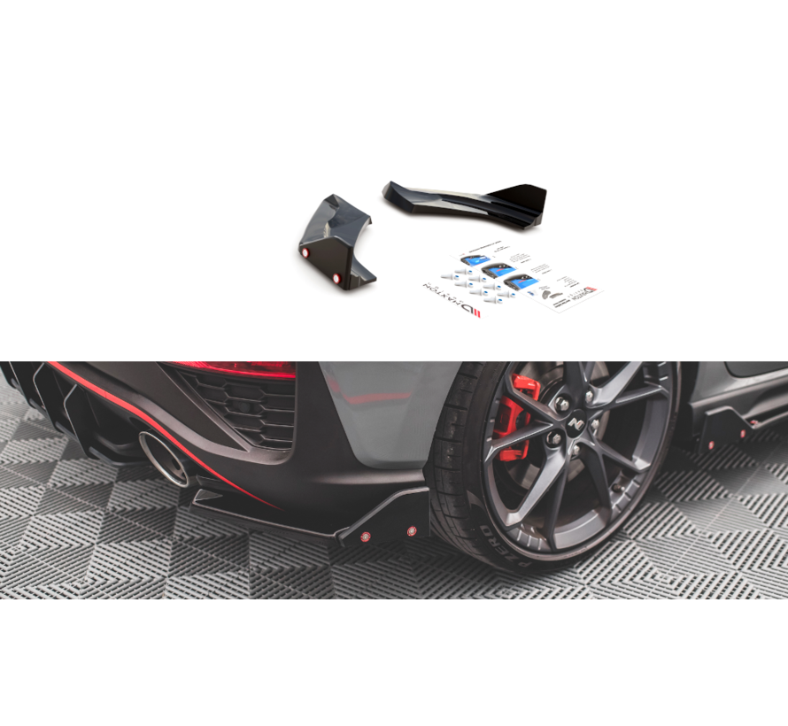 Maxton Design Rear Side Splitters V.1 + Flaps Hyundai I30 N Hatchback Mk3 Facelift