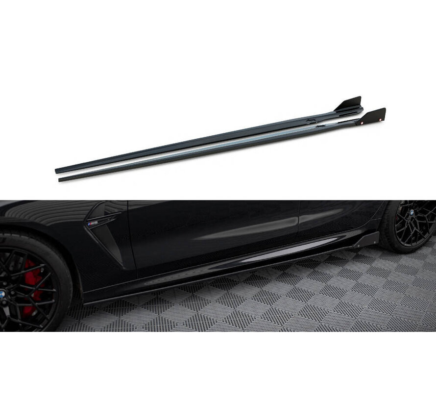 Maxton Design Side Skirts Diffusers V.1 + Flaps BMW M8 Gran Coupe F93 / 8 Gran Coupe M-Pack G16