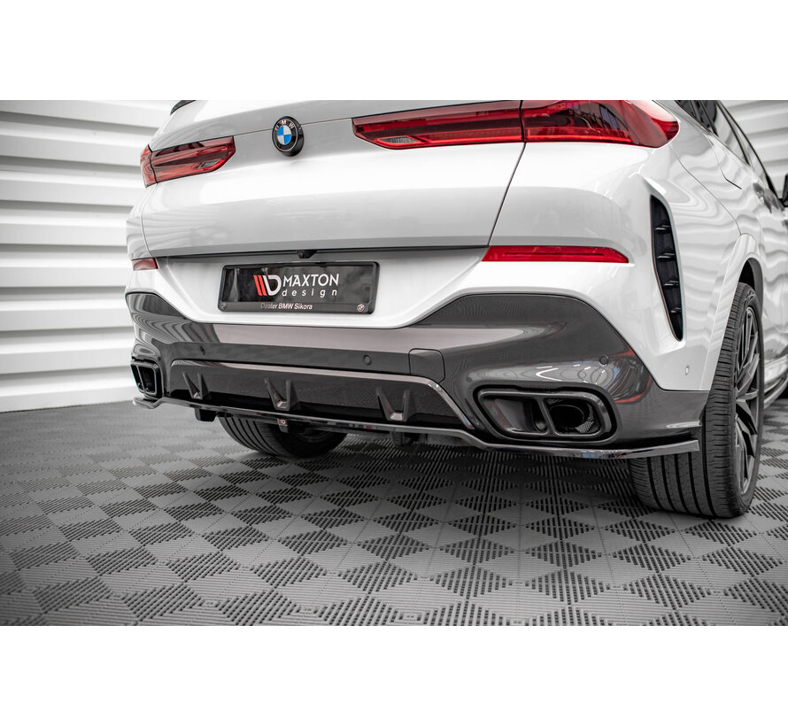 Maxton Design Central Rear Splitter (with vertical bars) V.1 BMW X6 M-Pack G06