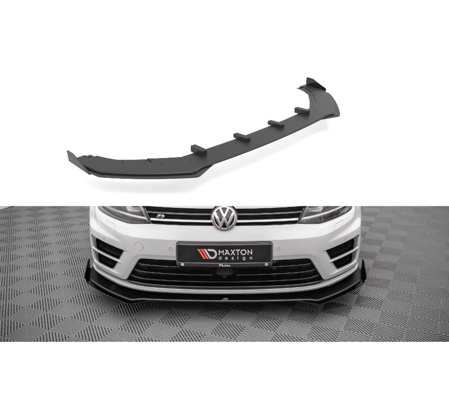 Maxton Design Street Pro Front Splitter V.1 + Flaps Volkswagen Golf R Mk7