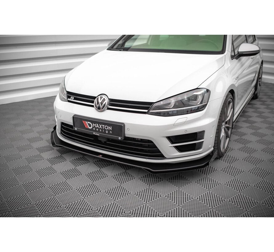 Maxton Design Street Pro Front Splitter V.1 + Flaps Volkswagen Golf R Mk7