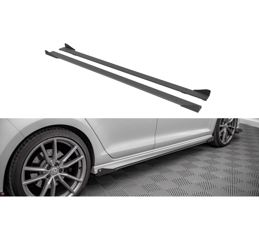 Maxton Design Street Pro Side Skirts Diffusers + Flaps Volkswagen Golf R Mk7