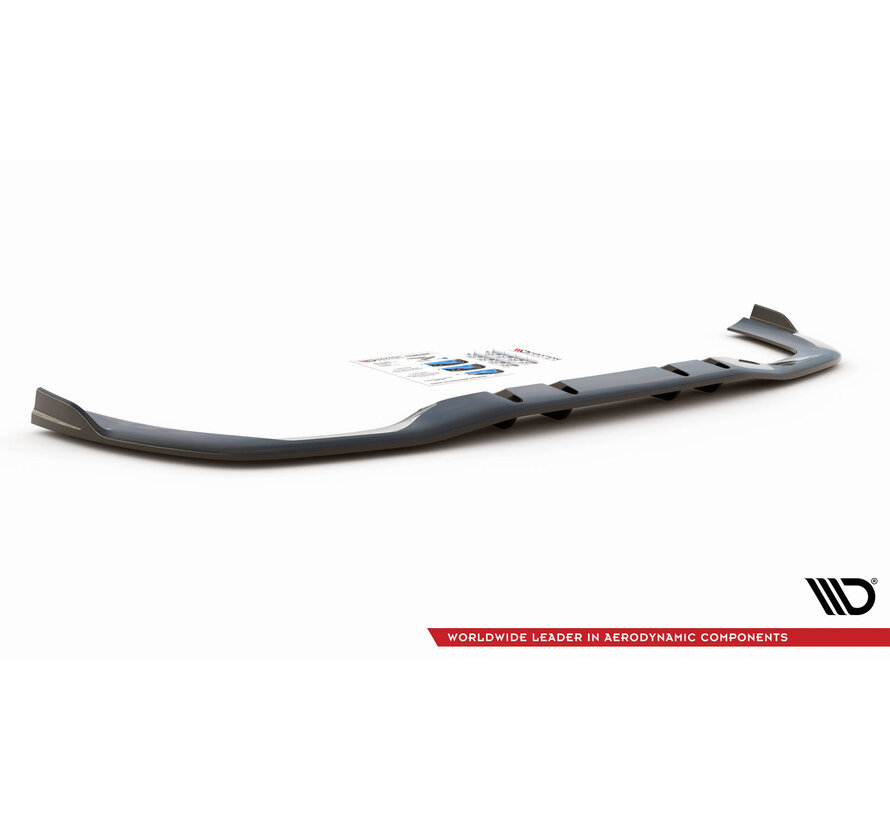 Maxton Design Central Rear Splitter (with vertical bars) V.2 Mercedes A 35 AMG Sedan V177