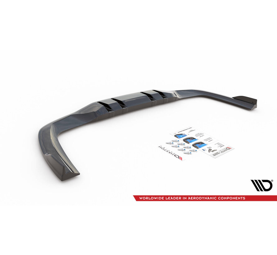 Maxton Design Central Rear Splitter (with vertical bars) V.2 Mercedes A 35 AMG Sedan V177