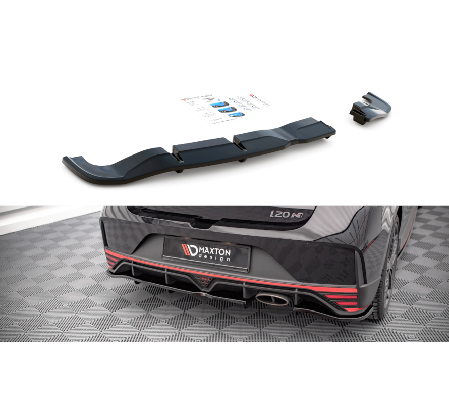 Maxton Design Central Rear Splitter (with vertical bars) Hyundai I20 N Mk3