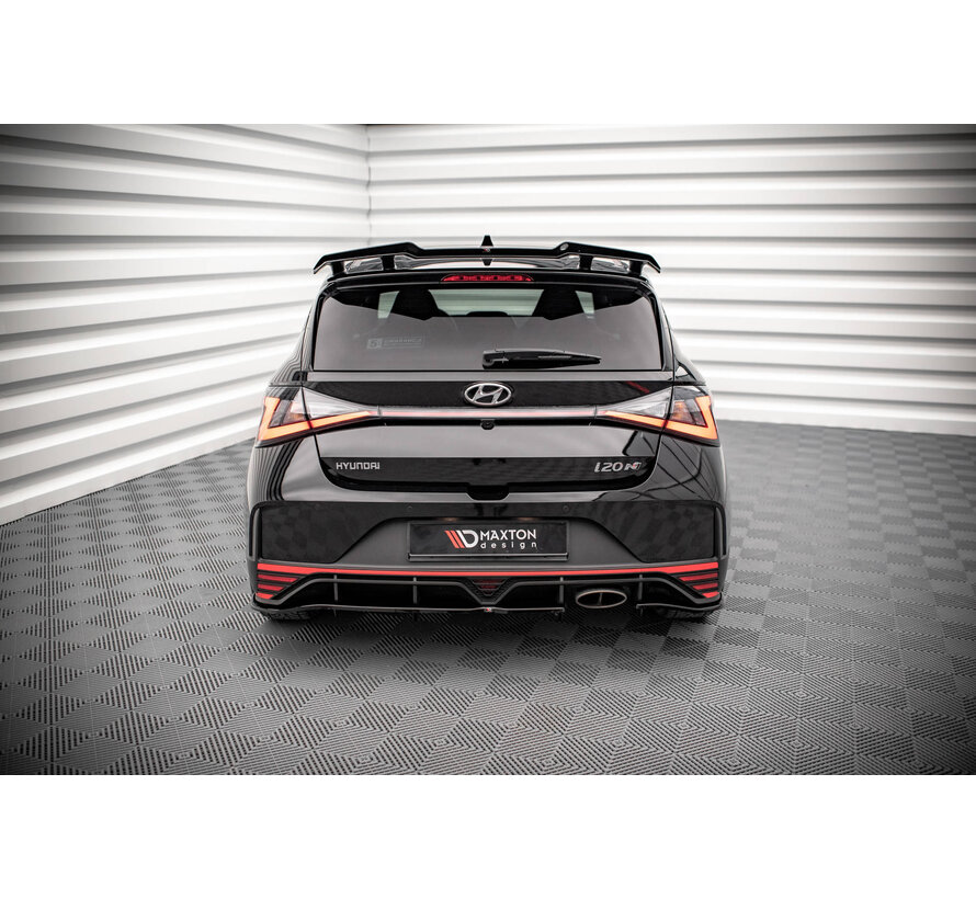 Maxton Design Central Rear Splitter (with vertical bars) Hyundai I20 N Mk3