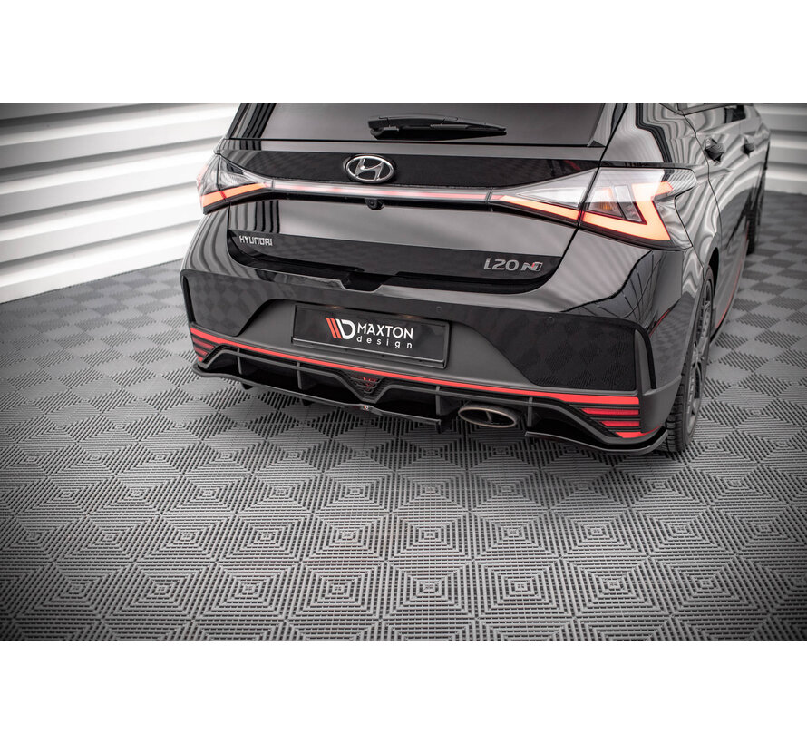 Maxton Design Central Rear Splitter (with vertical bars) Hyundai I20 N Mk3