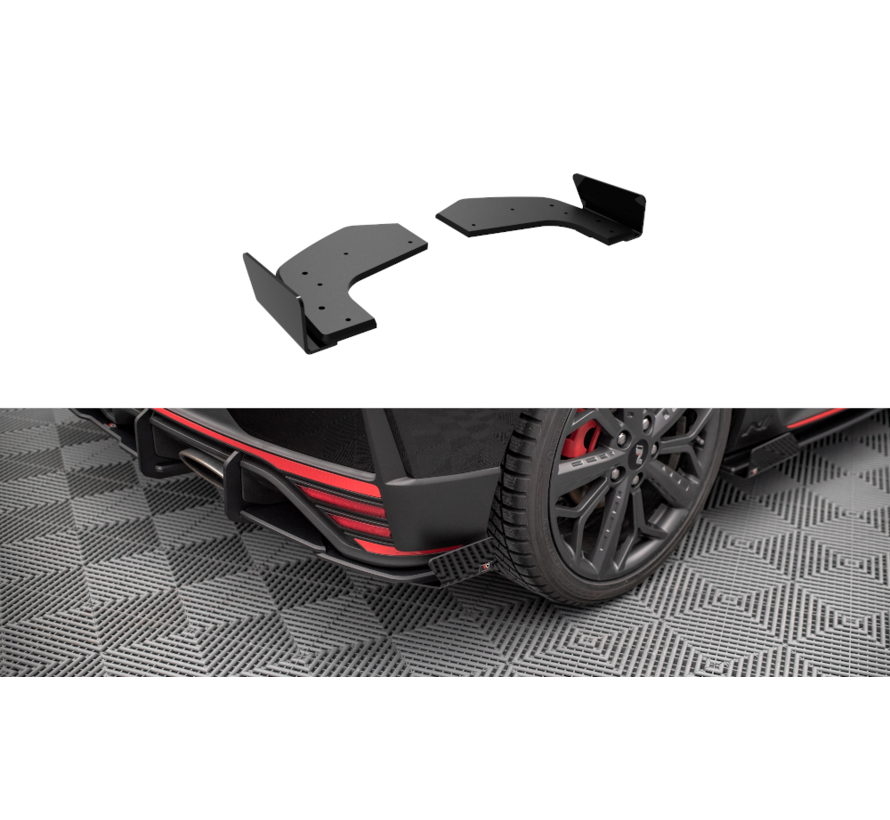 Maxton Design Street Pro Rear Side Splitters + Flaps Hyundai I20 N Mk3