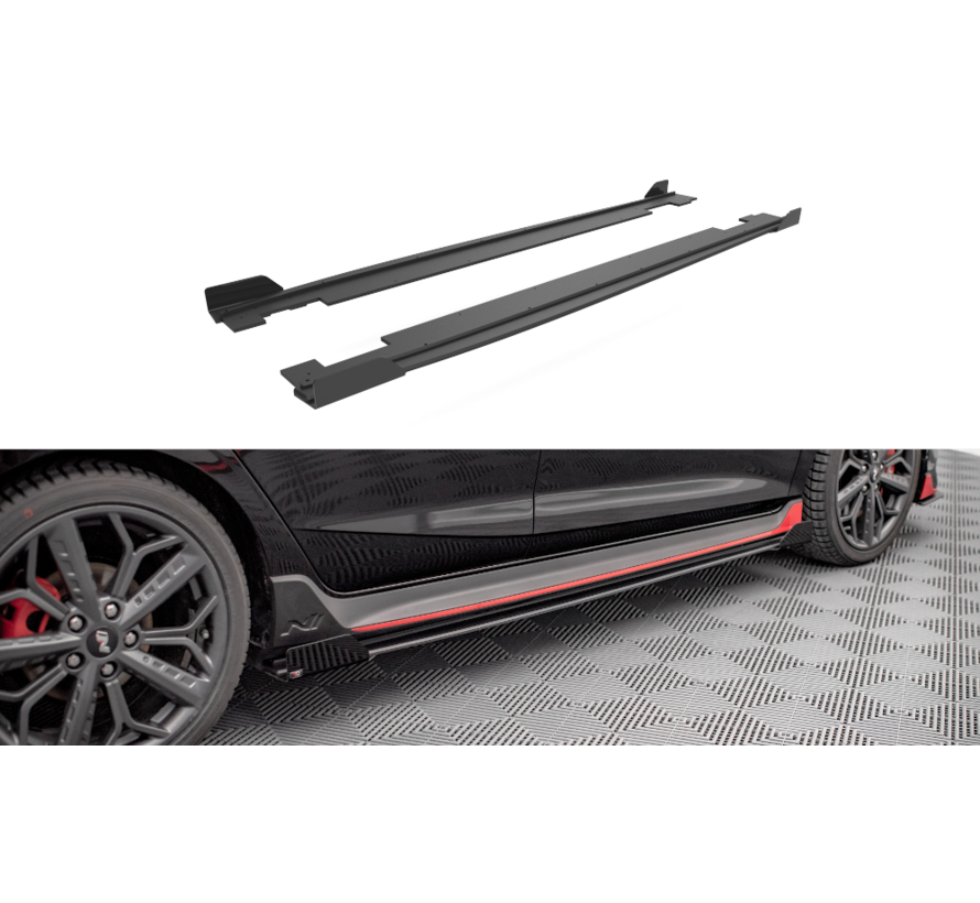 Maxton Design Street Pro Side Skirts Diffusers + Flaps Hyundai I20 N Mk3