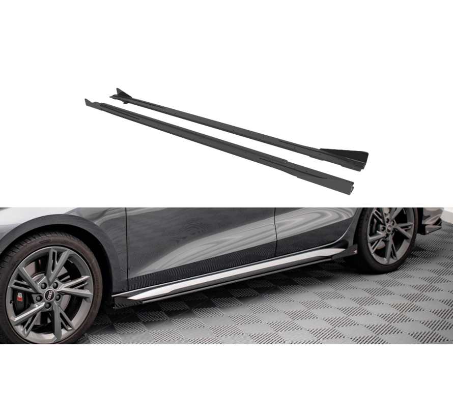 Maxton Design Street Pro Side Skirts Diffusers + Flaps Audi S3 / A3 S-Line 8Y