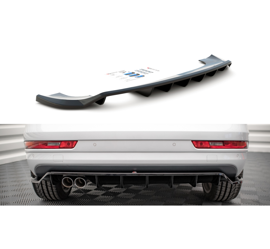 Maxton Design Central Rear Splitter (with vertical bars) Audi Q3 8U Facelift