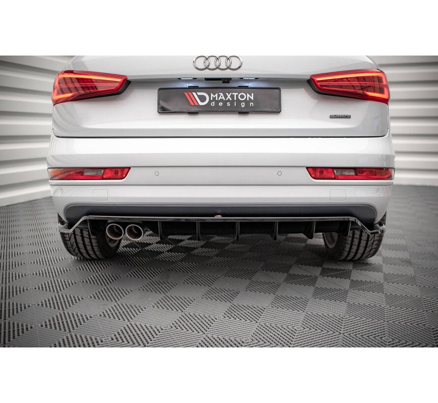 Maxton Design Central Rear Splitter (with vertical bars) Audi Q3 8U Facelift