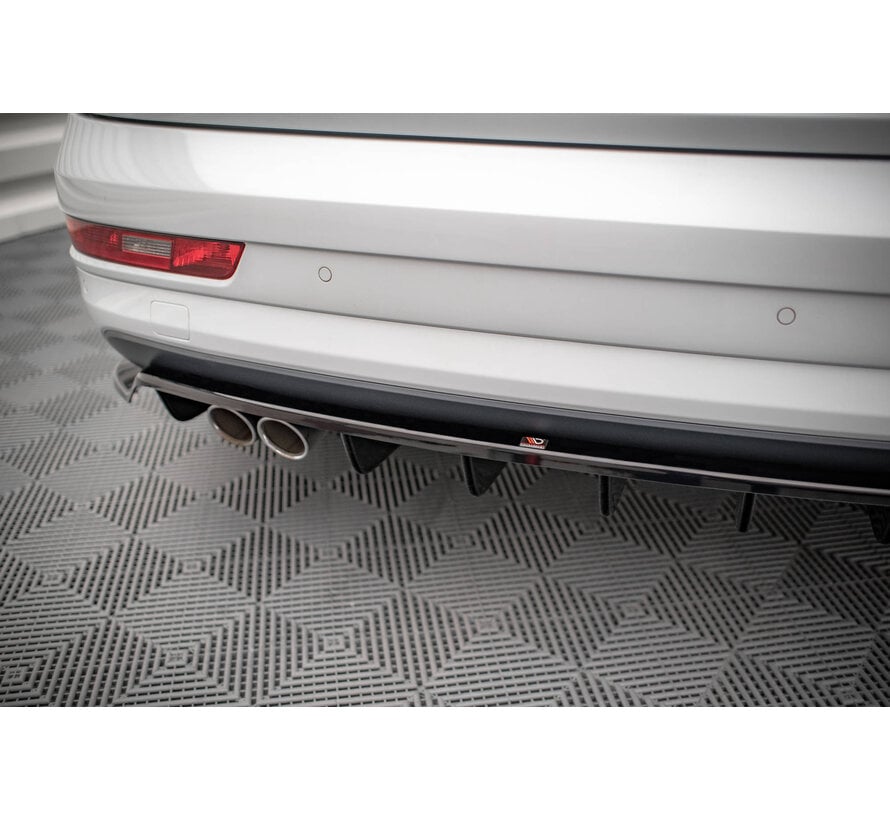 Maxton Design Central Rear Splitter (with vertical bars) Audi Q3 8U Facelift