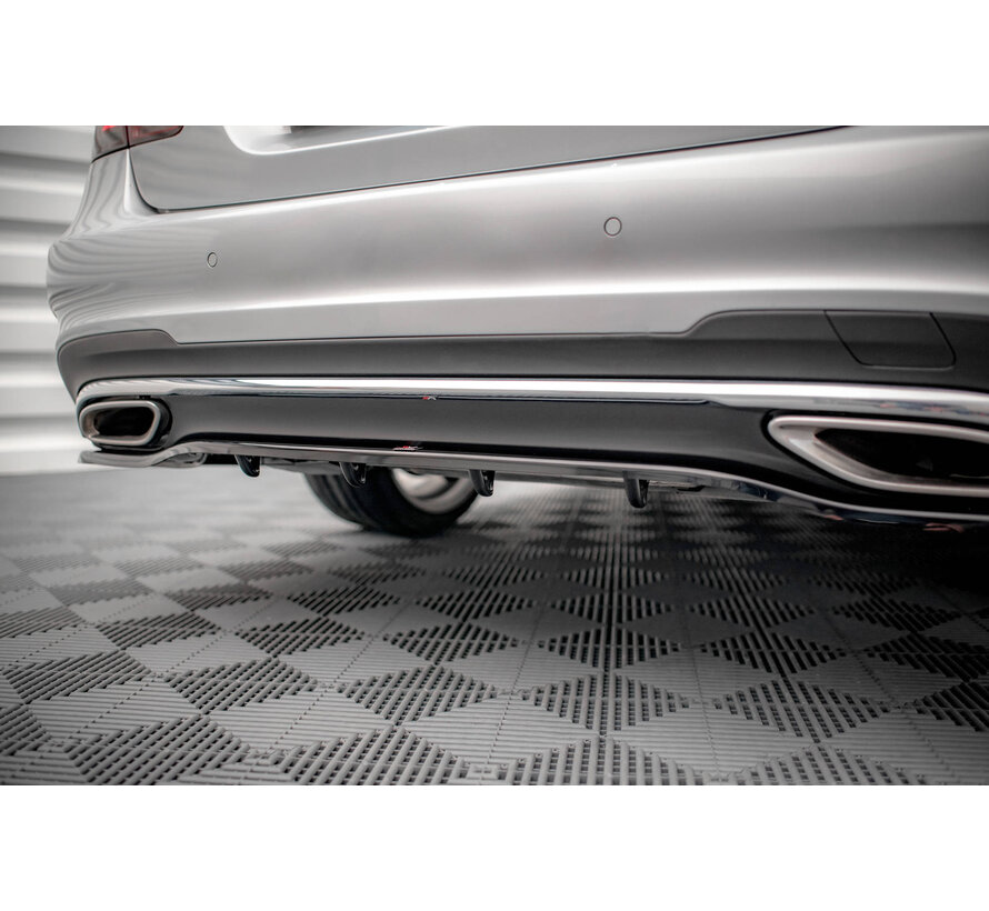 Maxton Design Central Rear Splitter (with vertical bars) Mercedes-Benz E AMG-Line Sedan W212 Facelift