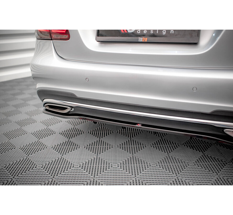 Maxton Design Central Rear Splitter (with vertical bars) Mercedes-Benz E AMG-Line Sedan W212 Facelift