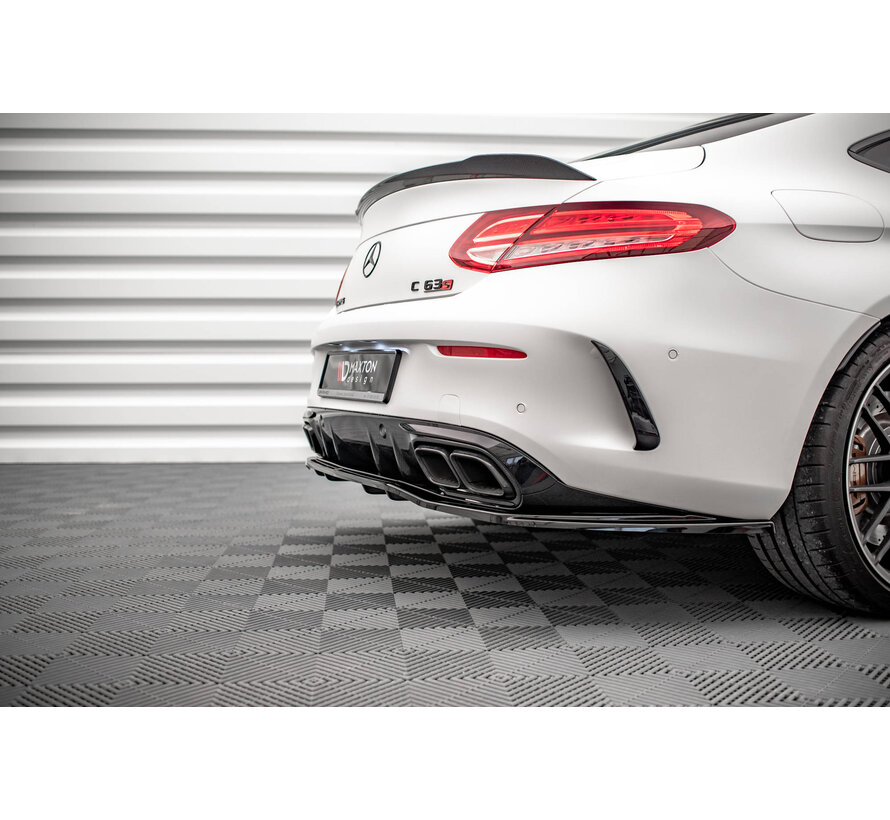 Maxton Design Central Rear Splitter (with vertical bars) Mercedes-AMG C 63AMG Coupe AMG Aero Pack C205 Facelift