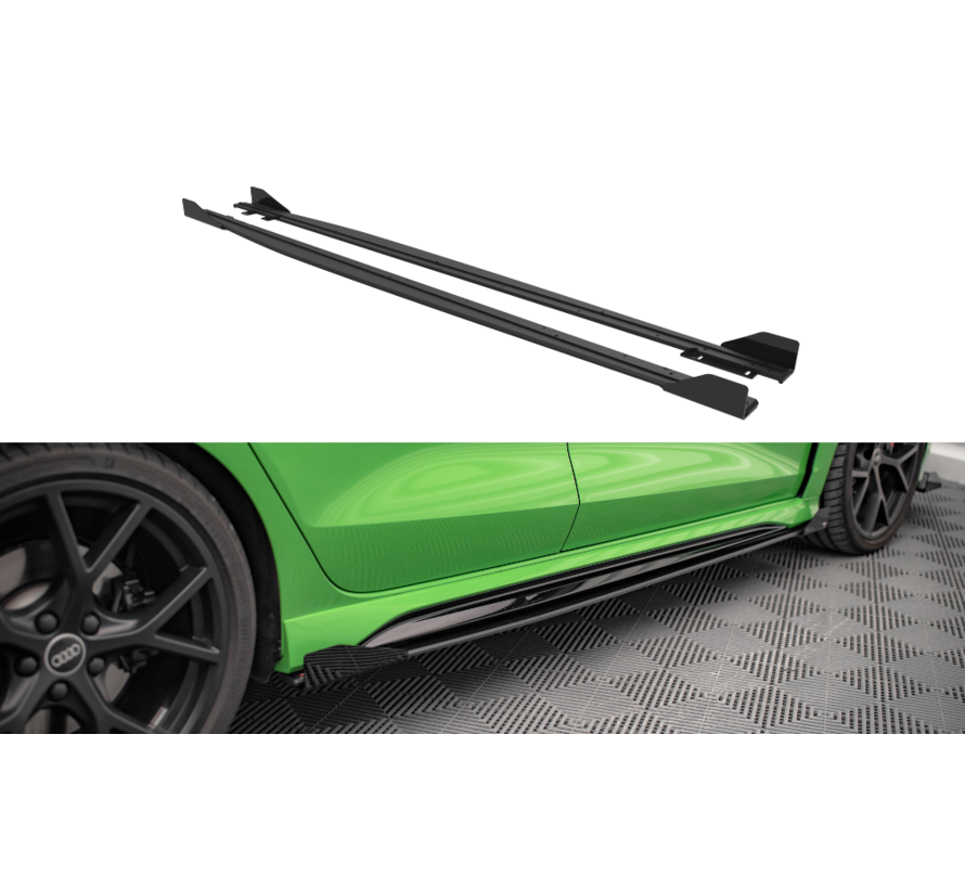 Maxton Design Street Pro Side Skirts Diffusers + Flaps Audi RS3 Sedan 8Y