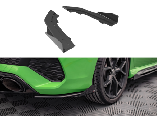 Maxton Design Maxton Design Street Pro Rear Side Splitters + Flaps Audi RS3 Sedan 8Y