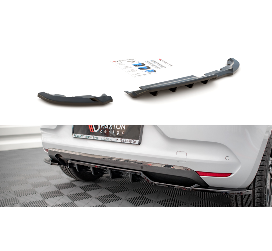 Maxton Design Central Rear Splitter (with vertical bars) Renault Clio Mk5