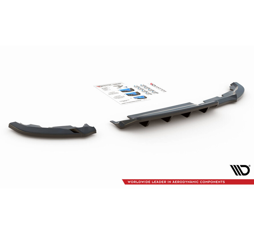 Maxton Design Central Rear Splitter (with vertical bars) Renault Clio Mk5