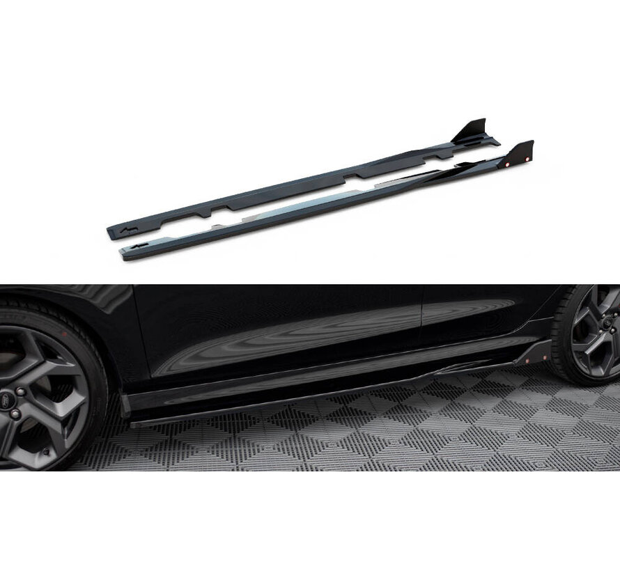 Maxton Design Side Skirts Diffusers V.2 + Flaps Ford Fiesta ST / ST-Line