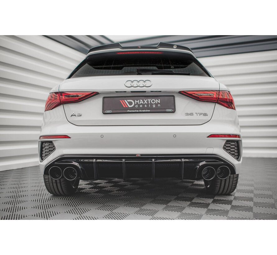 Maxton Design Rear Valance + Exhaust Ends Imitation Audi A3 S-Line Sportback 8Y