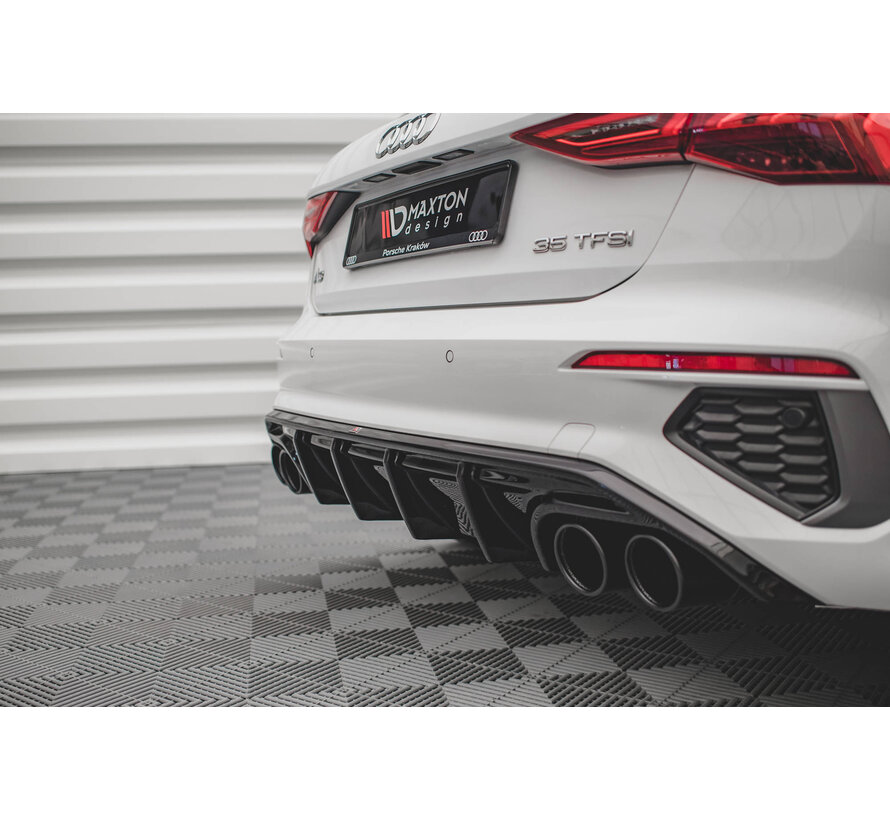 Maxton Design Rear Valance + Exhaust Ends Imitation Audi A3 S-Line Sportback 8Y