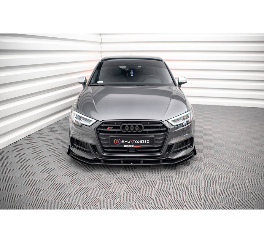 Maxton Design Street Pro Front Splitter V.1 + Flaps Audi S3 / A3 S-Line Sportback 8V Facelift