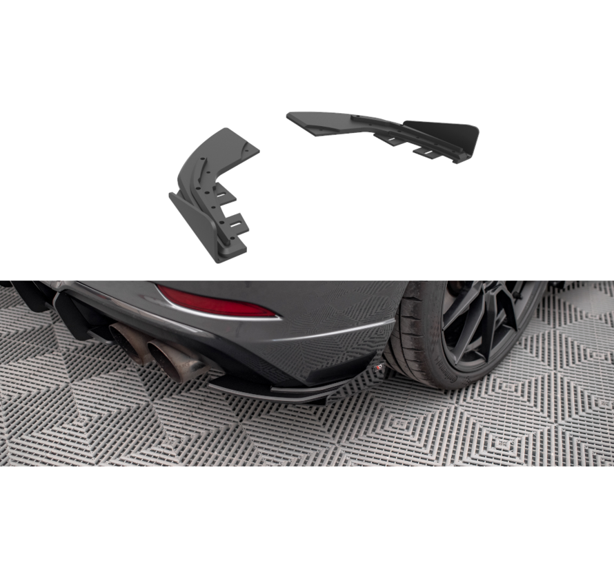 Maxton Design Street Pro Rear Side Splitters + Flaps Audi S3 Sportback 8V Facelift