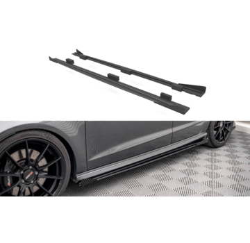 Maxton Design Maxton Design Street Pro Side Skirts Diffusers + Flaps Audi S3 / A3 S-Line Sportback 8V Facelift