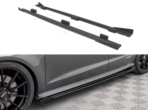Maxton Design Maxton Design Street Pro Side Skirts Diffusers + Flaps Audi S3 / A3 S-Line Sportback 8V Facelift