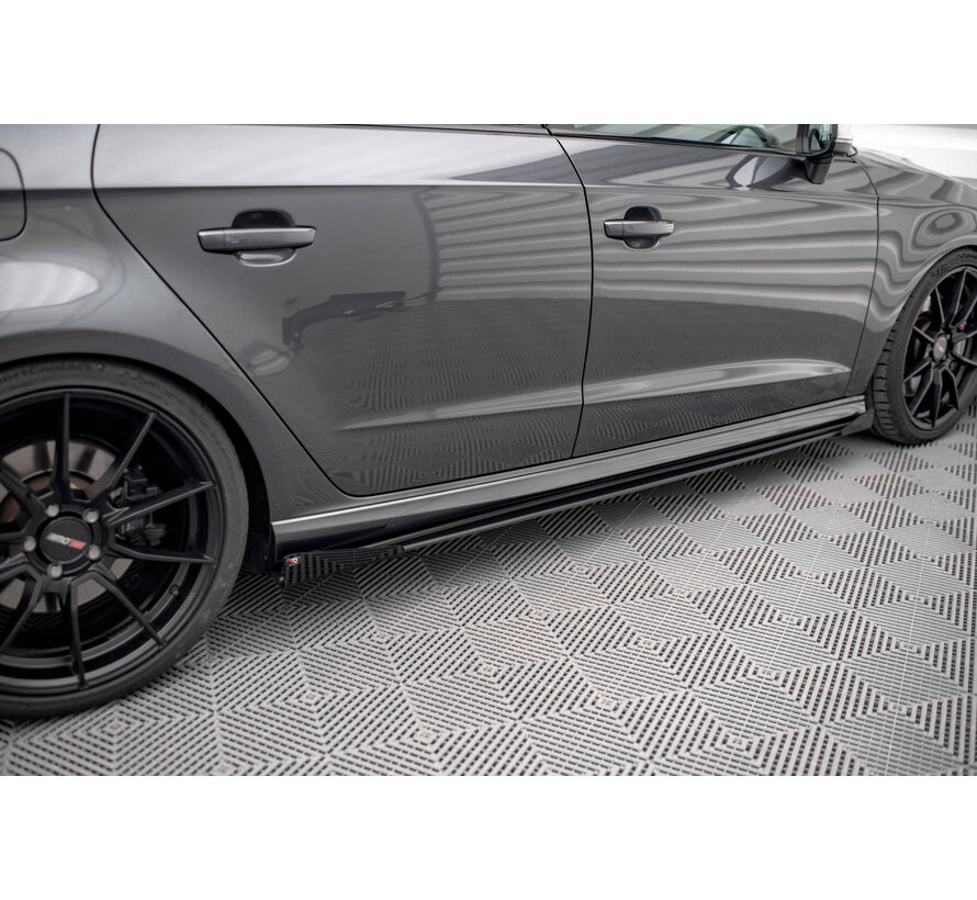 Maxton Design Street Pro Side Skirts Diffusers + Flaps Audi S3 / A3 S-Line Sportback 8V Facelift