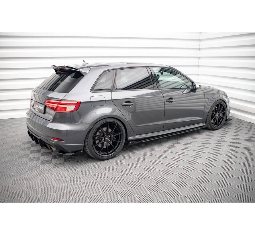 Maxton Design Street Pro Side Skirts Diffusers + Flaps Audi S3 / A3 S-Line Sportback 8V Facelift