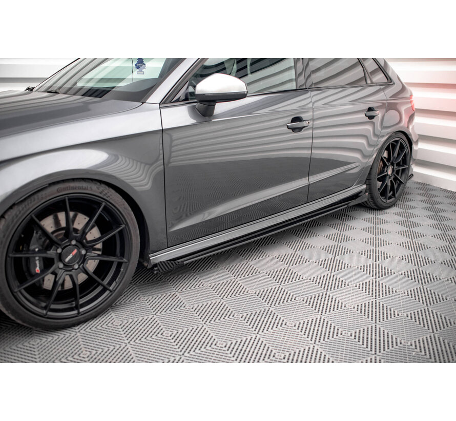 Maxton Design Street Pro Side Skirts Diffusers + Flaps Audi S3 / A3 S-Line Sportback 8V Facelift