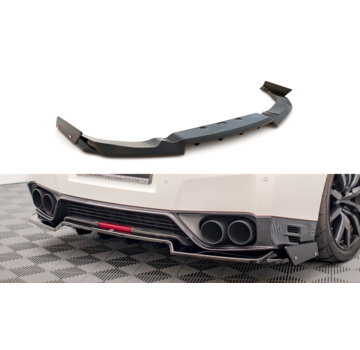 Maxton Design Maxton Design Central Rear Splitter + Flaps for Nissan GTR R35 Facelift