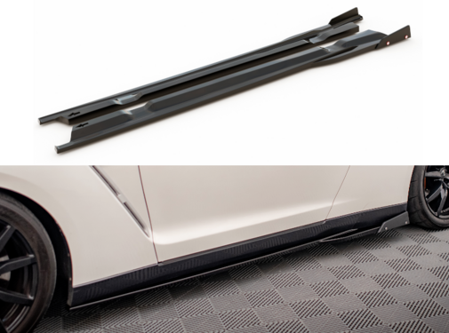 Maxton Design Maxton Design Side Skirts Diffusers + Flaps Nissan GTR R35 Facelift