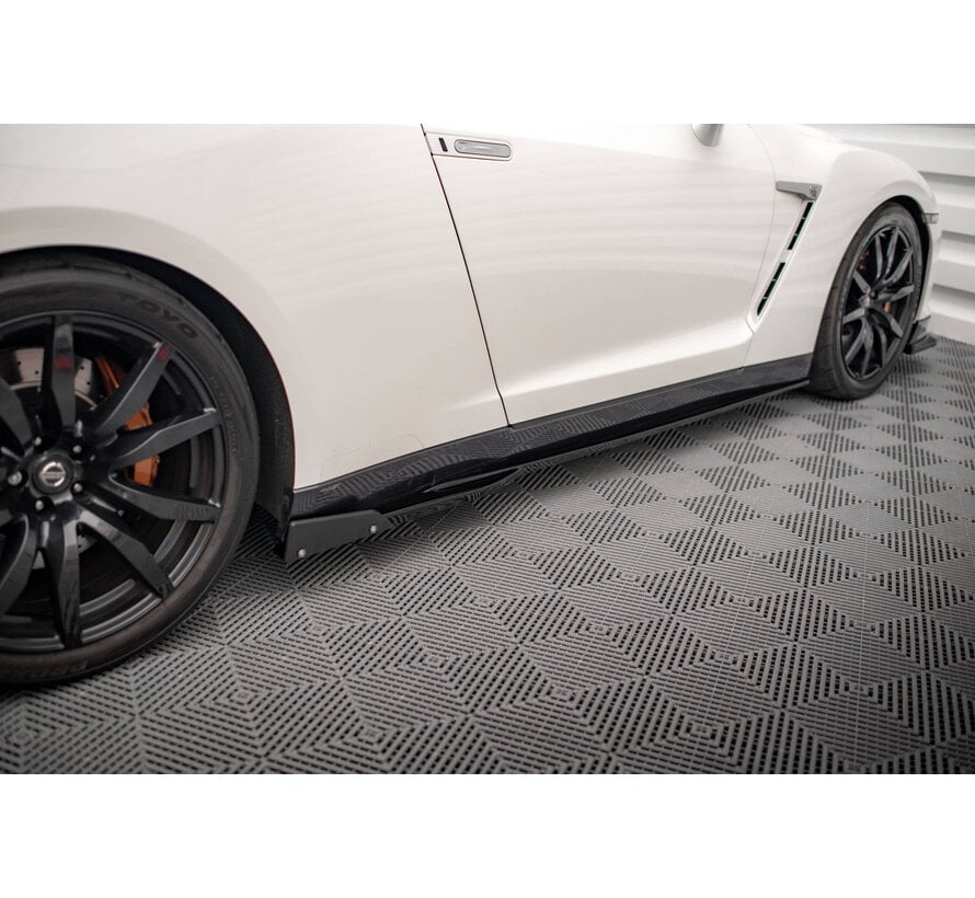 Maxton Design Side Skirts Diffusers + Flaps Nissan GTR R35 Facelift