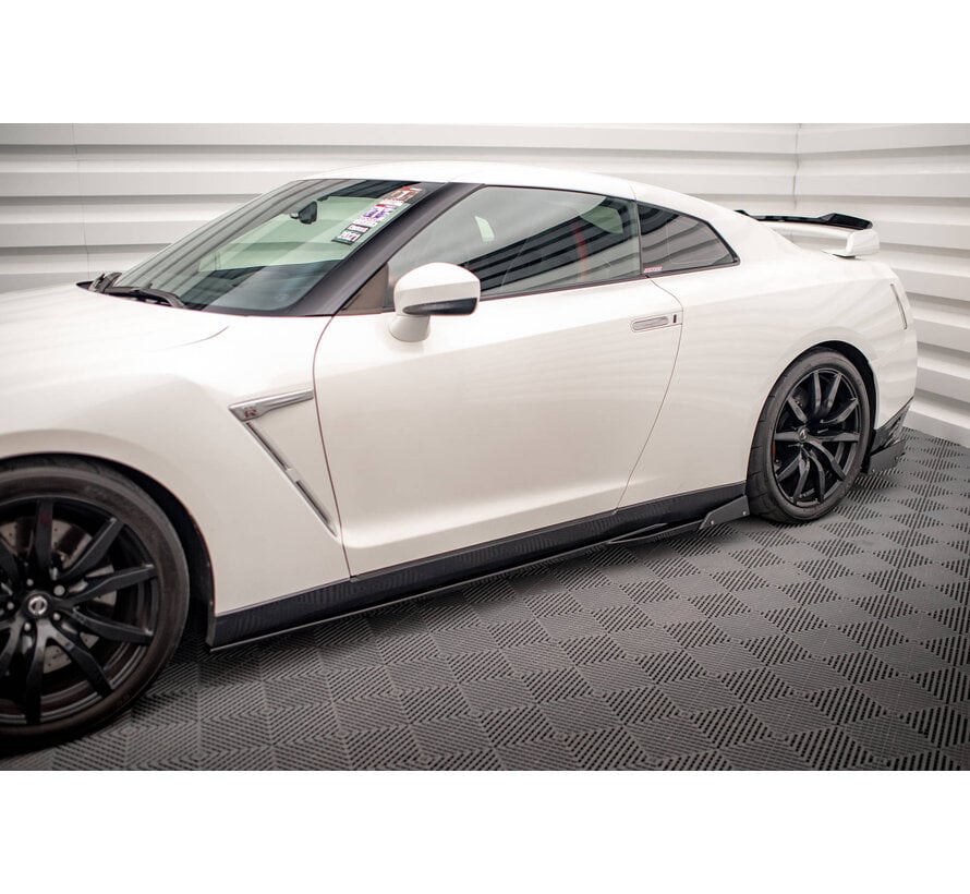 Maxton Design Side Skirts Diffusers + Flaps Nissan GTR R35 Facelift