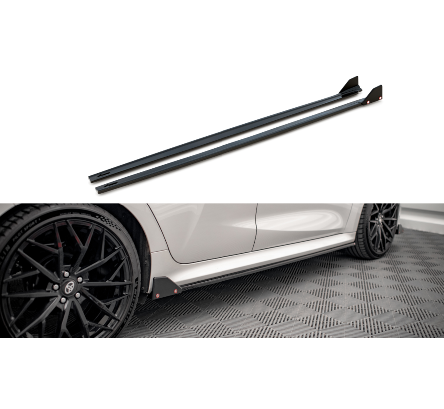 Maxton Design Side Skirts Diffusers  V.1+ Flaps Toyota Yaris Mk4