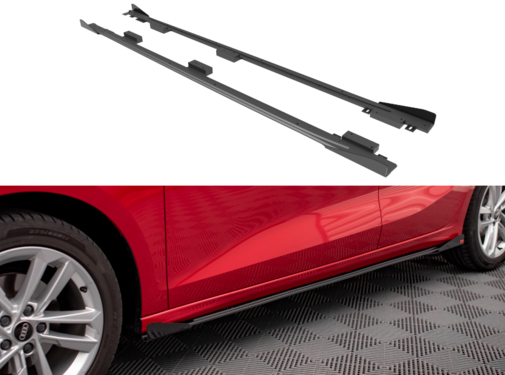 Maxton Design Maxton Design Street Pro Side Skirts Diffusers + Flaps Audi A3 8Y