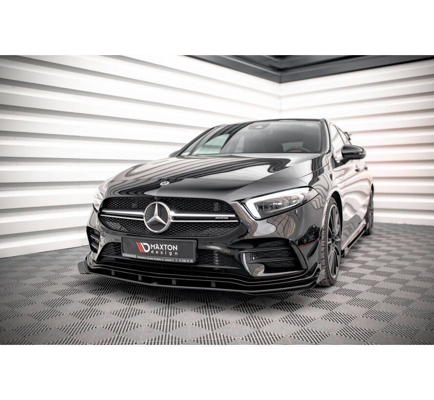 Maxton Design Street Pro Front Splitter + Flaps Mercedes A35 AMG / AMG-Line Aero Pack W177