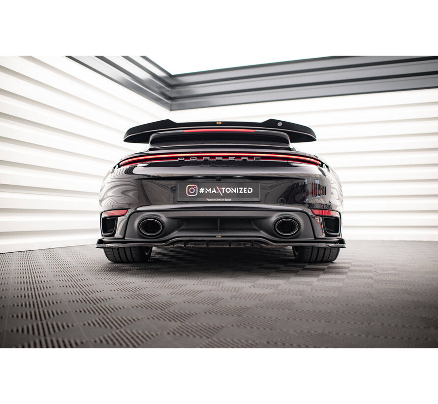 Maxton Design Central Rear Splitter (with vertical bars) Porsche 911 Turbo S 992