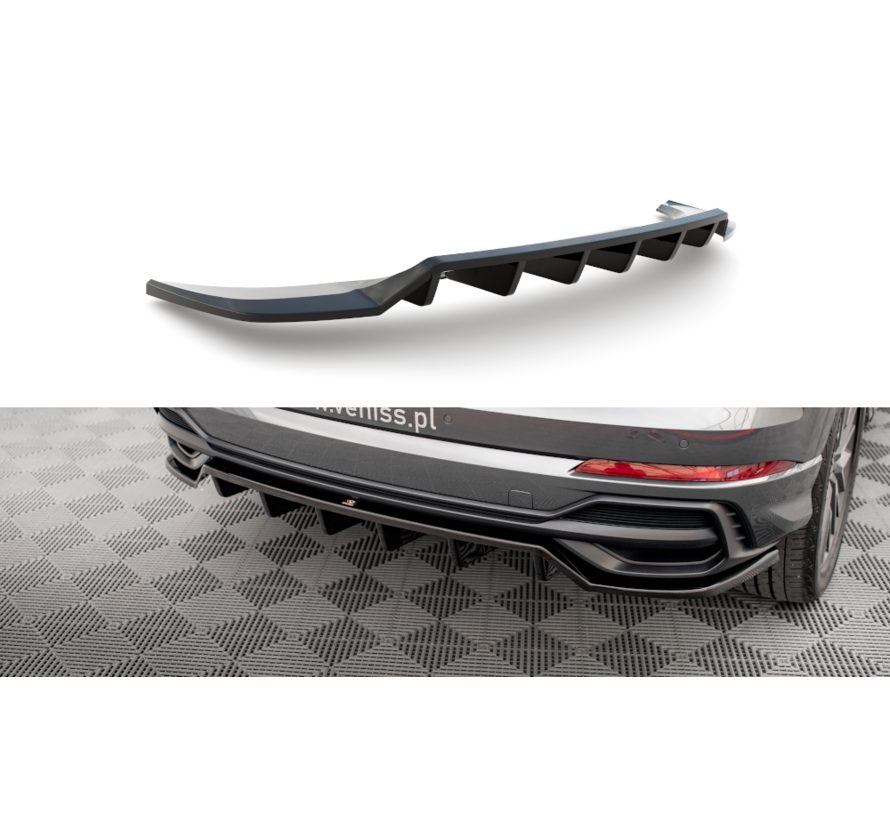 Maxton Design Central Rear Splitter (with vertical bars) Audi Q3 S-Line F3