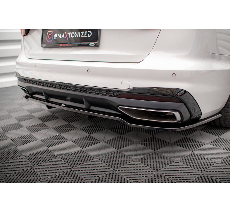Maxton Design Central Rear Splitter (with vertical bars) V.1 Audi A4 S-Line B9 Facelift