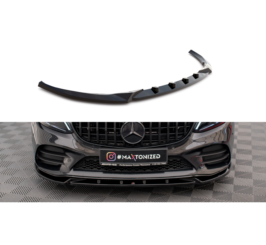 Maxton Design Front Splitter V.2 Mercedes-Benz C AMG Line Sedan / Coupe W205 / C205 Facelift